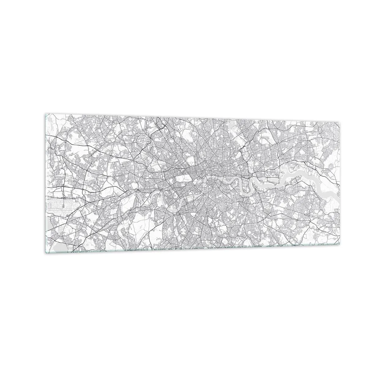 Glastavla - Bild på glas - Karta över London-labyrinten - 100x40 cm