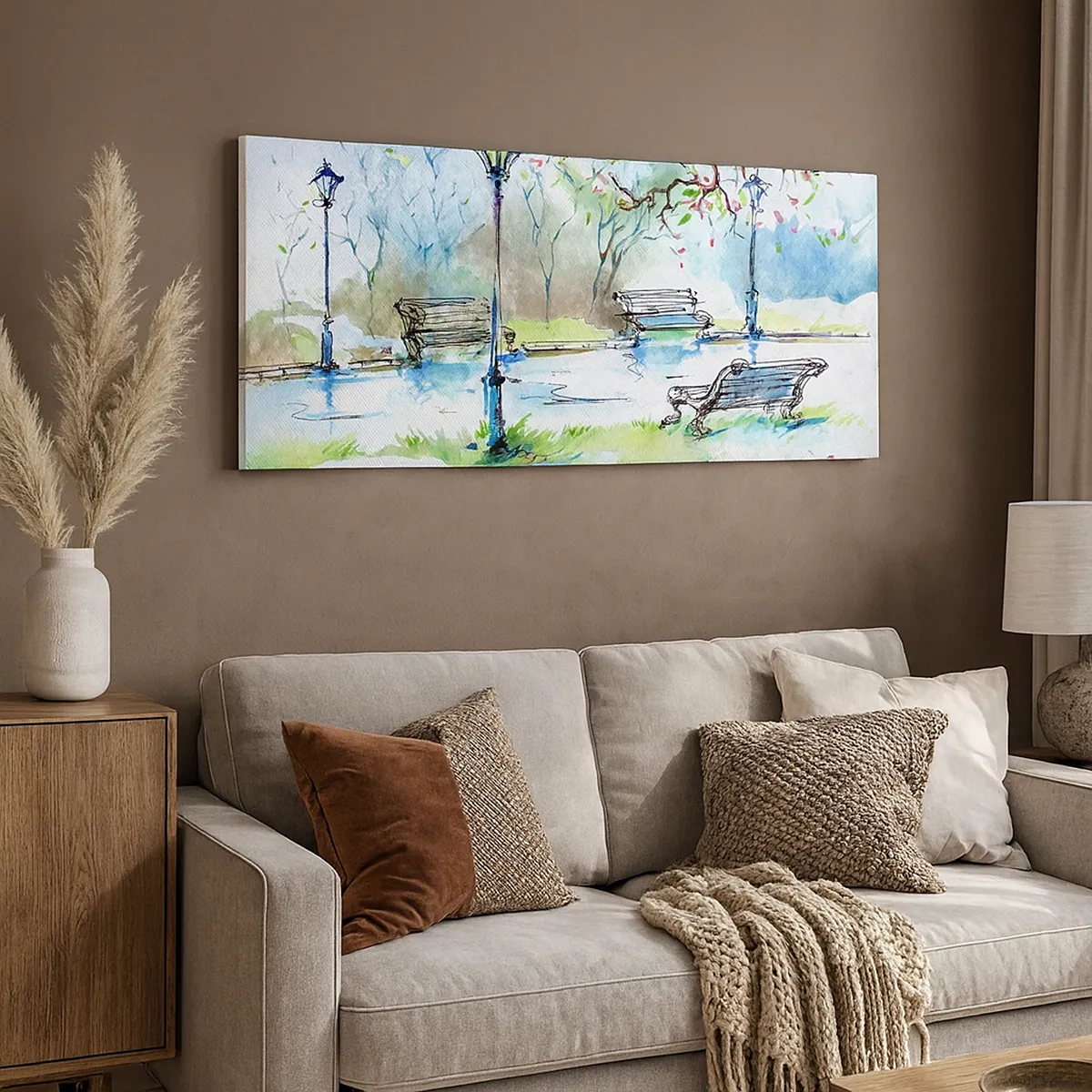 Canvastavla - Bild på duk - Parktystnadens charm - 30x30 cm