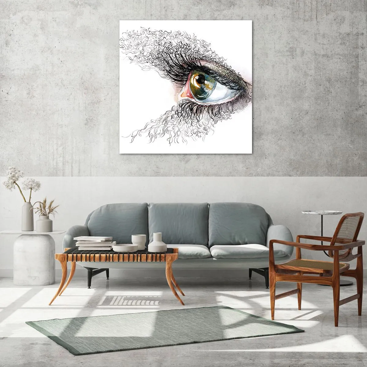 Glastavla - Bild på glas - Titta rakt in i själen - 60x60 cm