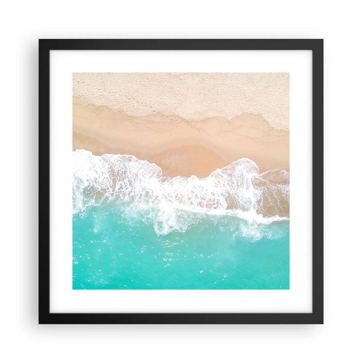 Affisch i svart ram - Smekande beröring - 40x40 cm