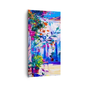 Canvastavla - Bild på duk - Impression - italiensk gränd - 65x120 cm