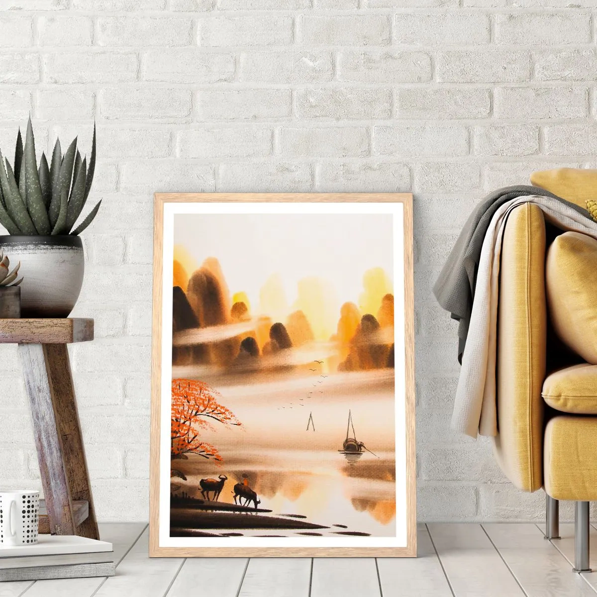 Affisch i ram av ljusek - Längre bort än Fjärran Östern - 61x91 cm