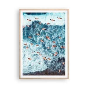 Affisch i ram av ljusek - Kustparad - 70x100 cm