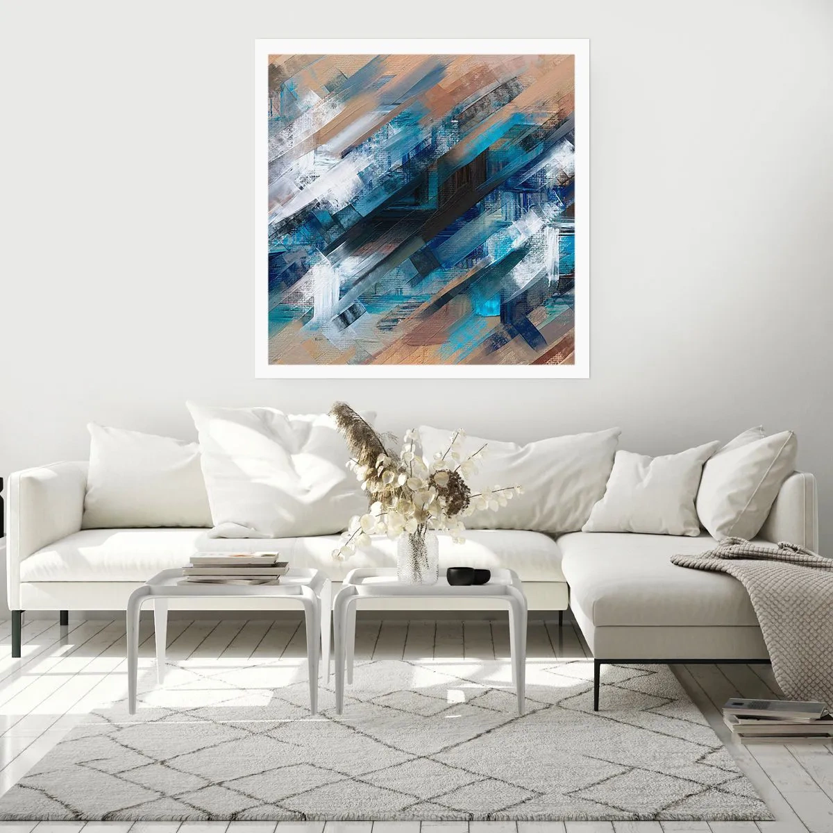 Affisch - På en blå sluttning - 60x60 cm