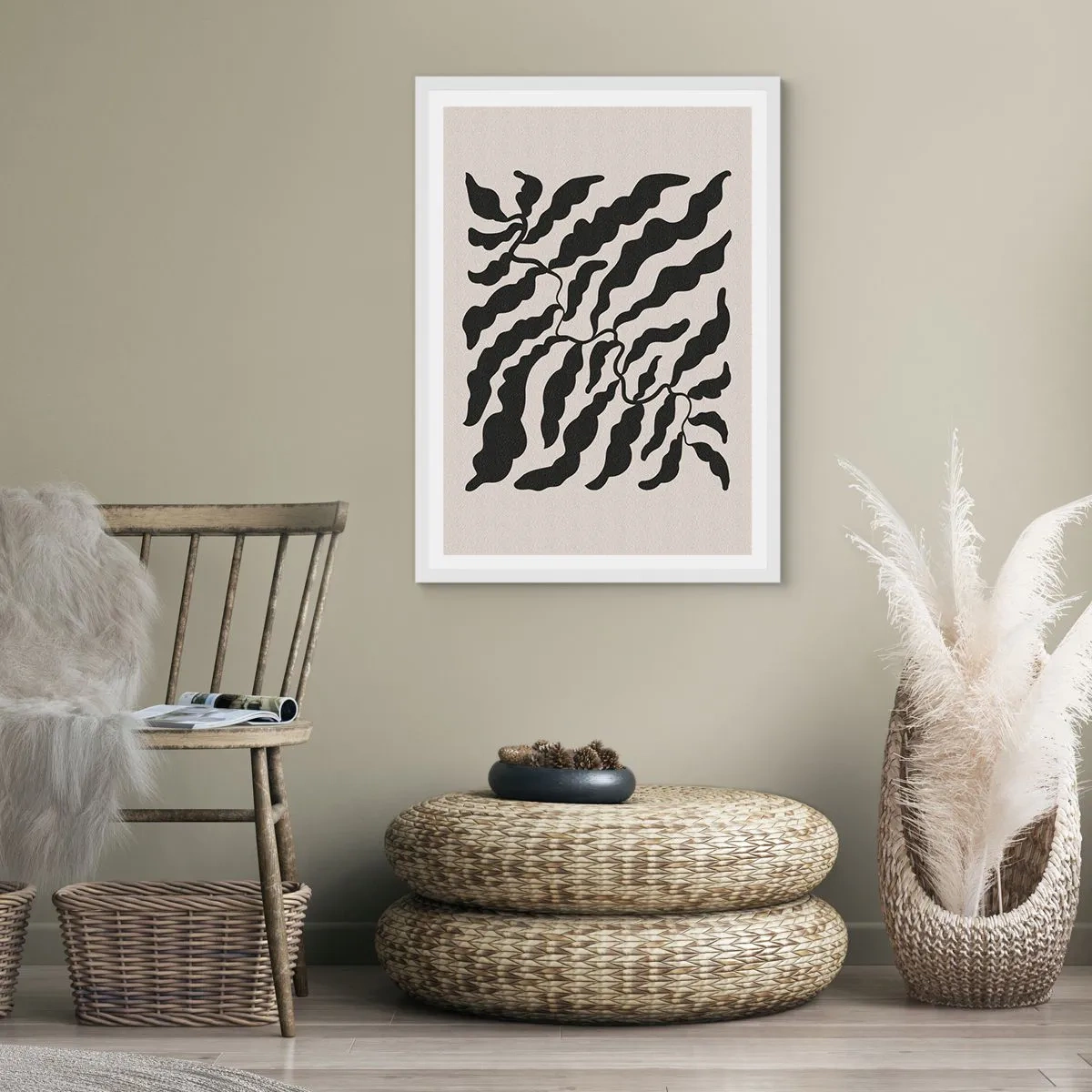 Affisch i vit ram - Kvadratens natur - 70x100 cm