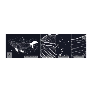 Provbit av fototapet Premium Sand - I universumets hav - Abstraktion, Val, Svartvitt - 100x30 cm
