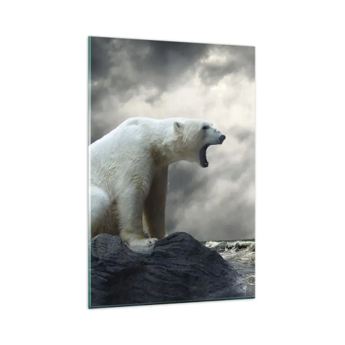 Glastavla - Bild på glas - Arktis ensamma kung - 80x120 cm