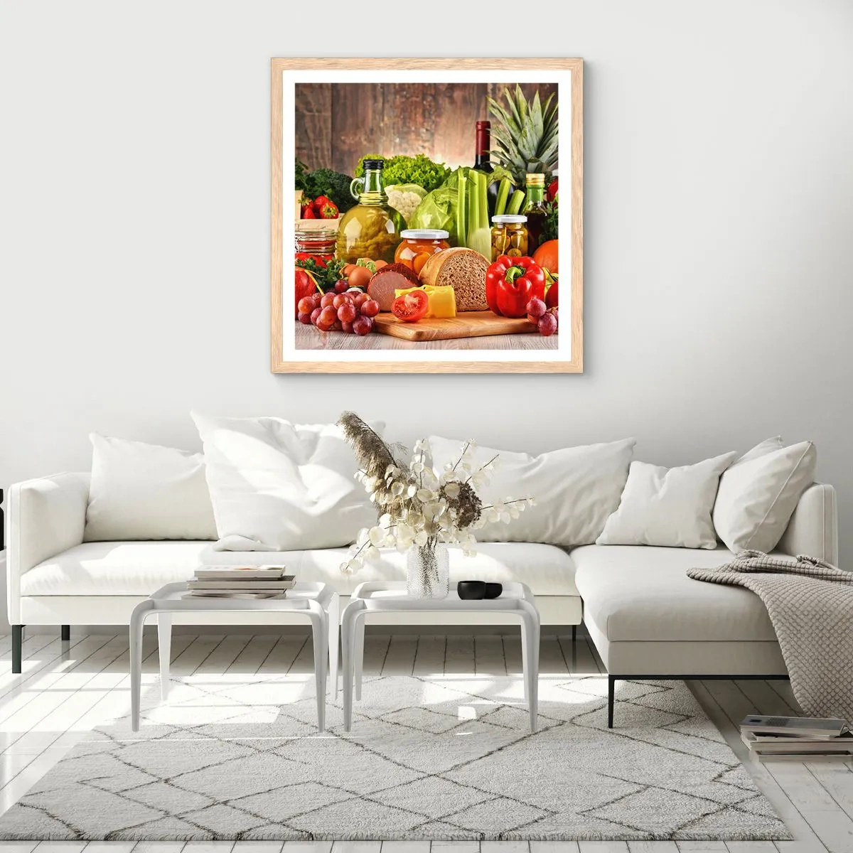 Affisch i ram av ljusek - Rökt, ugnstekt, marinerad - 40x40 cm