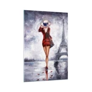 Glastavla - Bild på glas - Symboler av Paris - 70x100 cm