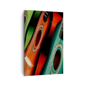 Canvastavla - Bild på duk - Gitarren har flera färger - 80x120 cm