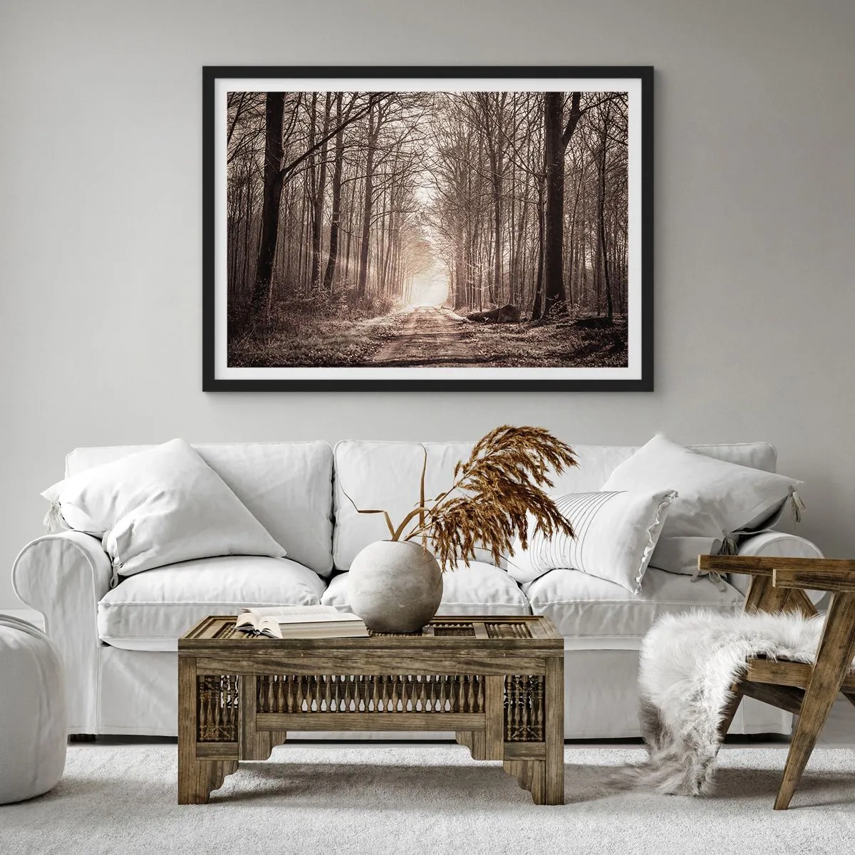 Affisch i svart ram - Skogens domkyrka - 100x70 cm