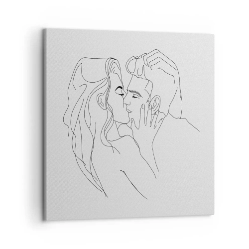 Canvastavla - Bild på duk - Med samma streck - 60x60 cm
