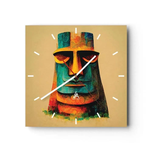 Väggklocka - Klocka på glas - Statylik, men ändå sympatisk - 30x30 cm