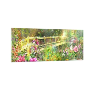 Glastavla - Bild på glas - Vårsuckarnas bro - 100x40 cm
