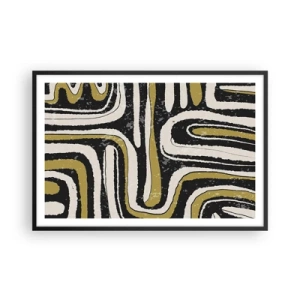 Affisch i svart ram - Komposition: stråk och gränder - 91x61 cm