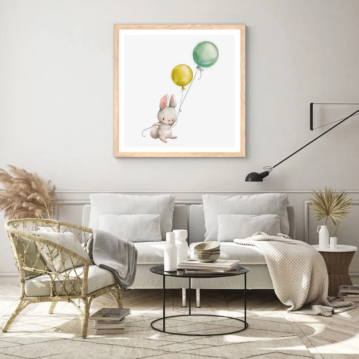 Affisch i ram av ljusek - Jag flyger med! - 50x50 cm