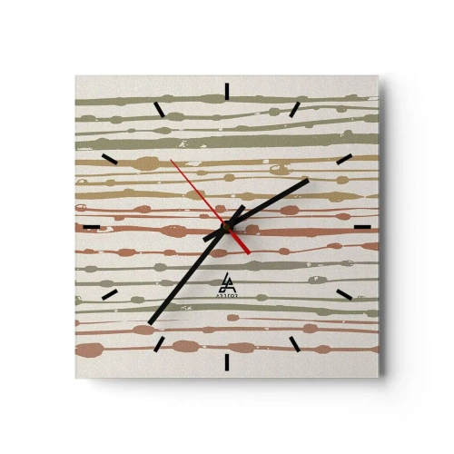 Väggklocka - Klocka på glas - Musikalisk färgnotation - 40x40 cm