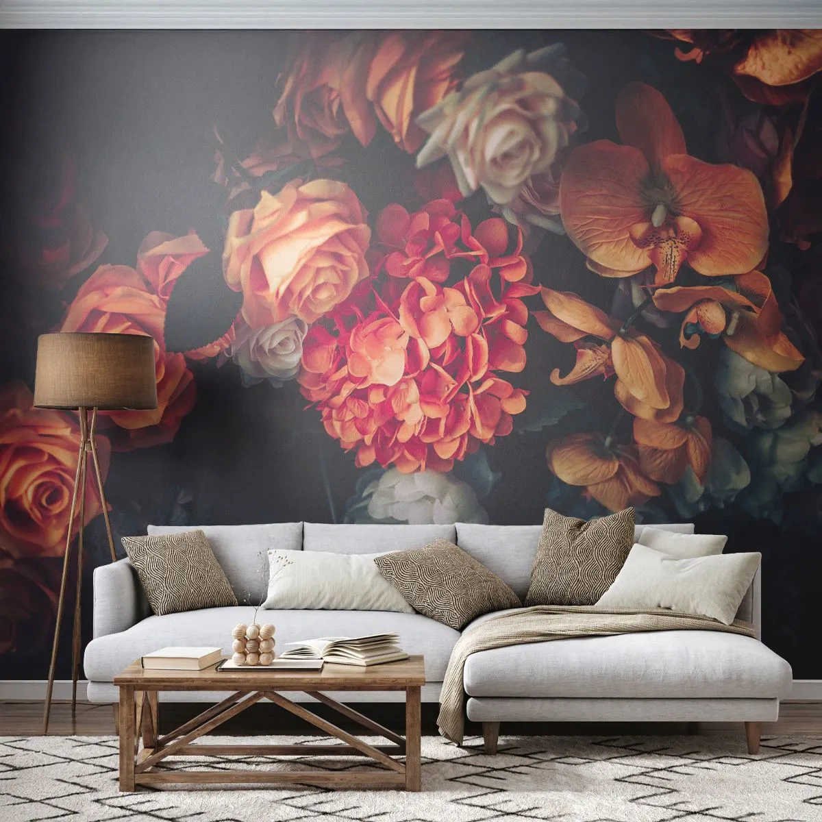 Fototapet Premium Sand - Som hos de holländska mästarna - Blombukett, Blommor, Rosor - 350x256 cm