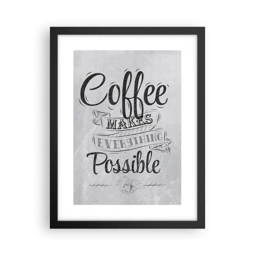 Affisch i svart ram - Hur inte älska kaffe - 30x40 cm