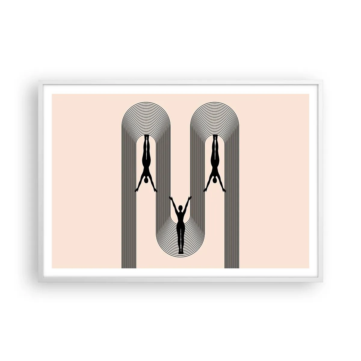 Affisch i vit ram - Upp och ner - 100x70 cm