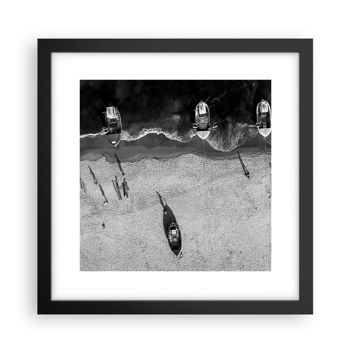 Affisch i svart ram - Fortfarande på stranden... - 30x30 cm