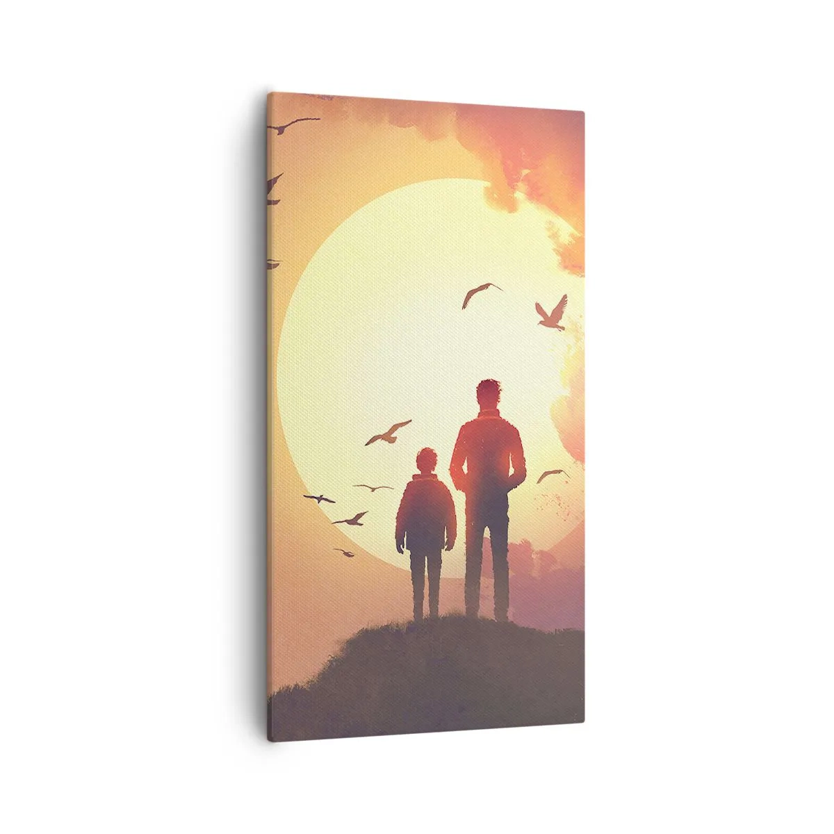 Canvastavla - Bild på duk - Öga mot öga med solen - 55x100 cm