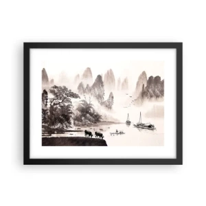 Affisch i svart ram - Österns exotiska vardag - 40x30 cm