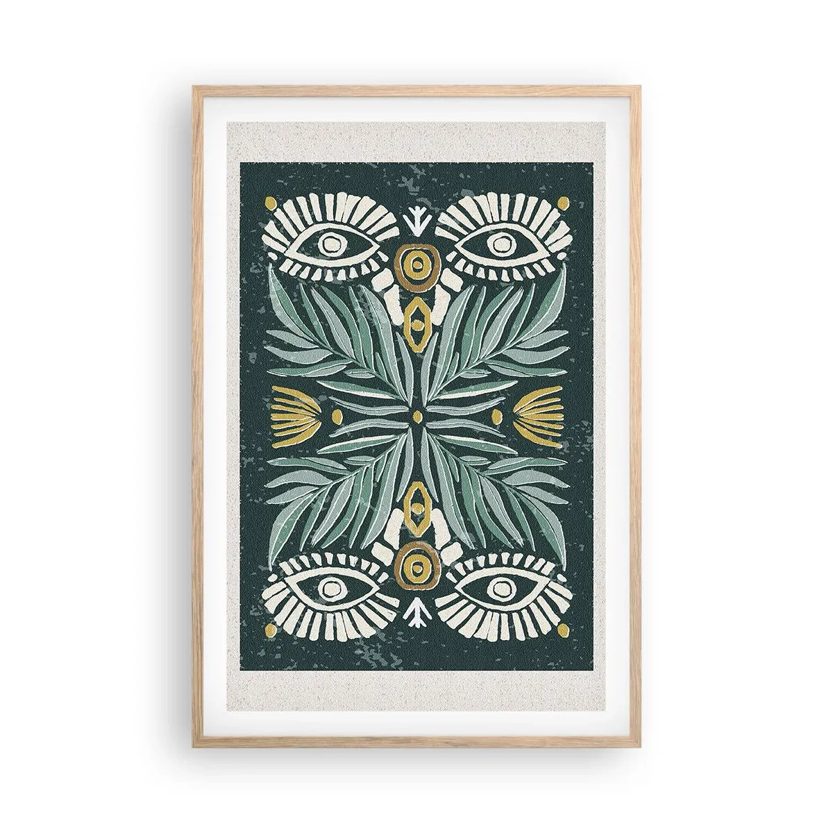 Affisch i ram av ljusek - Som ett folkligt mönster - 61x91 cm