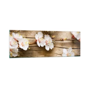 Glastavla - Bild på glas - Och så blev det vår - 90x30 cm