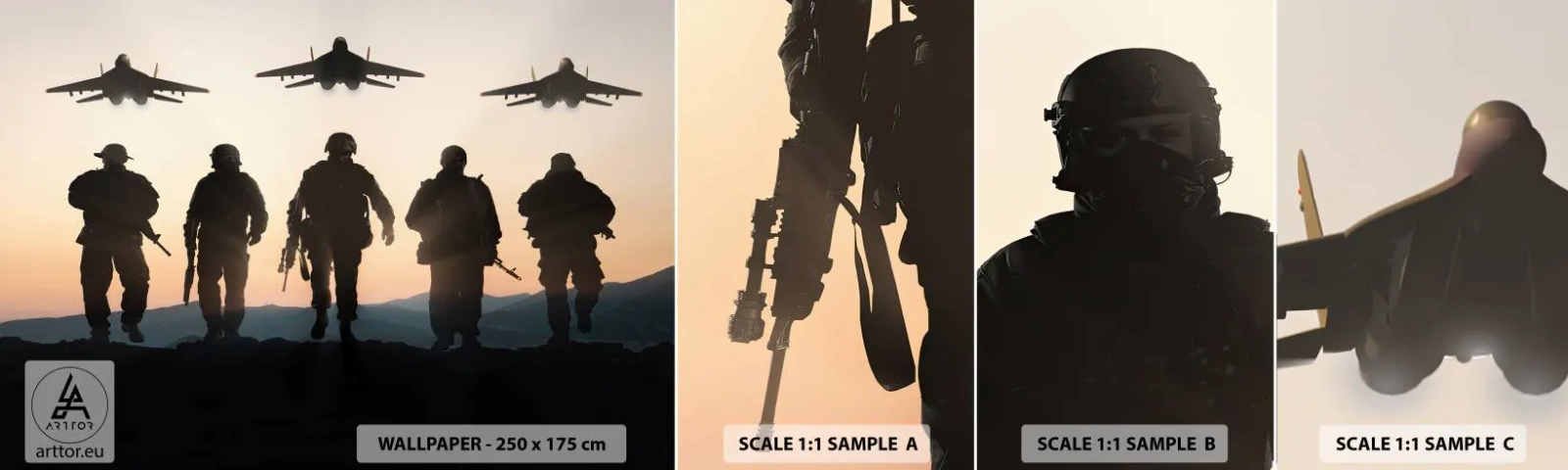 Fototapet Prov Standard Eco - Välkommen till vår värld - Militär, Armé, Soldater - 100x30 cm