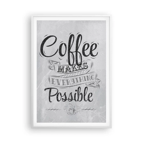 Affisch i vit ram - Hur inte älska kaffe - 70x100 cm