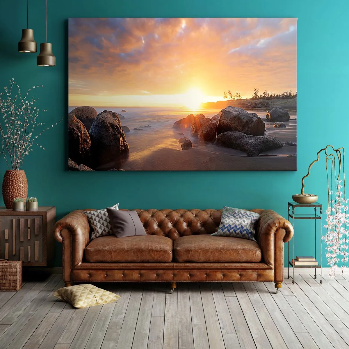 Canvastavla - Bild på duk - Kvällens ljusa bris - 100x70 cm