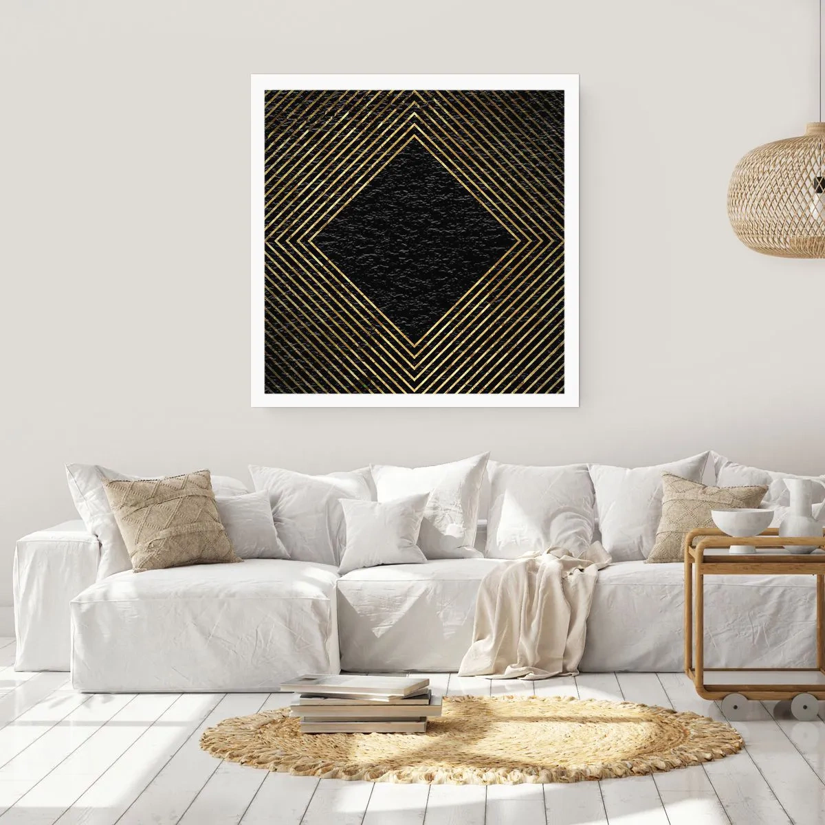 Affisch - Geometri i glamourstil - 40x40 cm