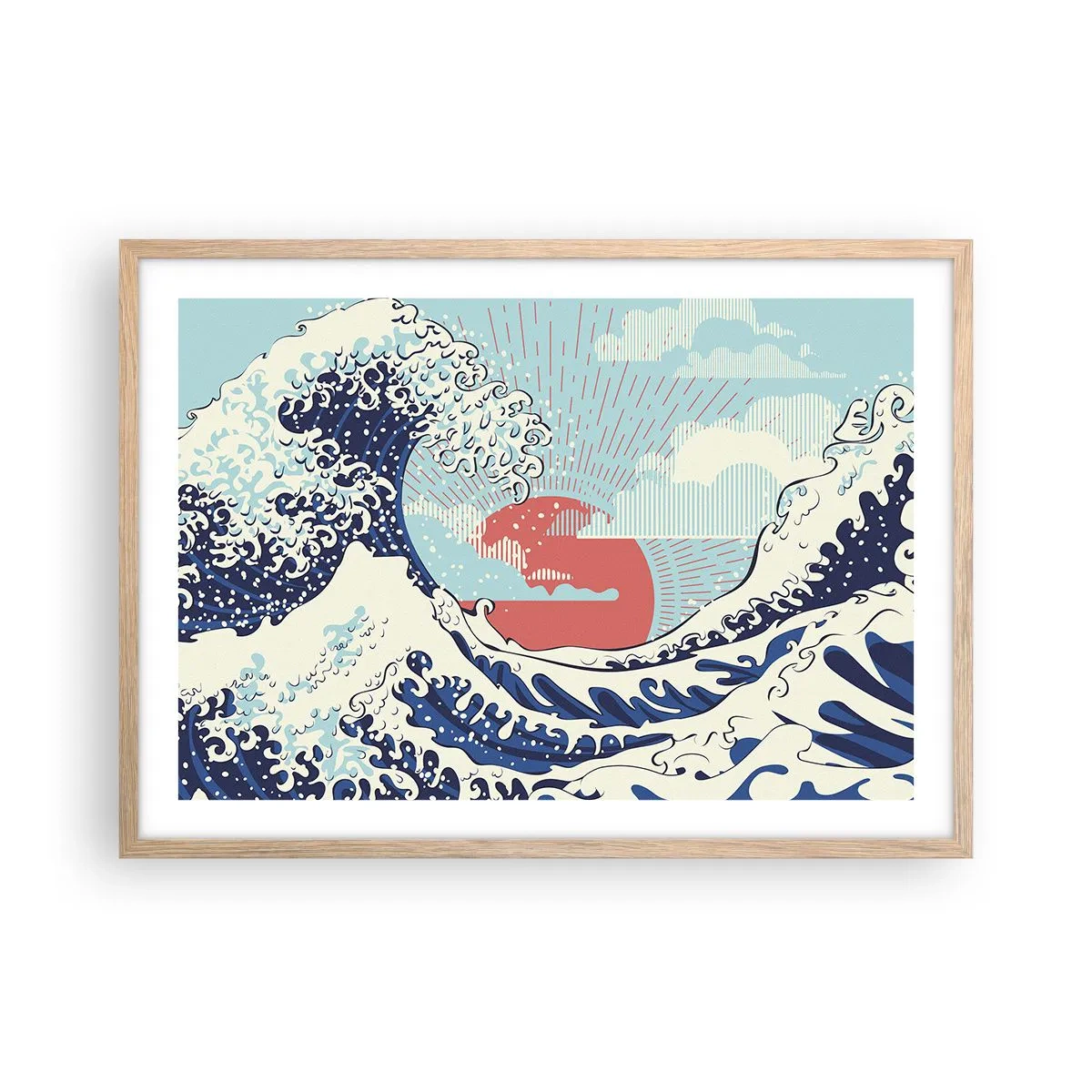 Affisch i ram av ljusek - Ur japanska inspirationer - 70x50 cm