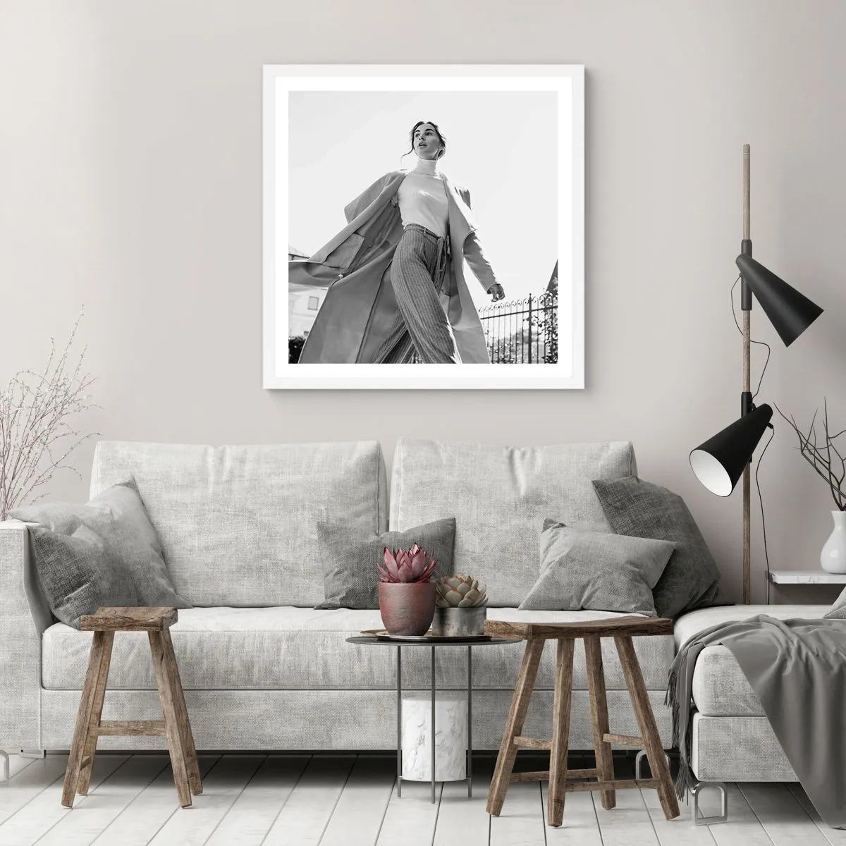 Affisch i vit ram - Följer du med mig? - 50x50 cm