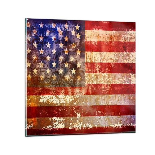 Glastavla - Bild på glas - Äran är tidlös - 70x70 cm