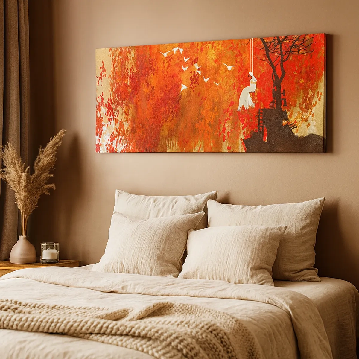 Canvastavla - Bild på duk - Flyger hon med oss? - 30x30 cm