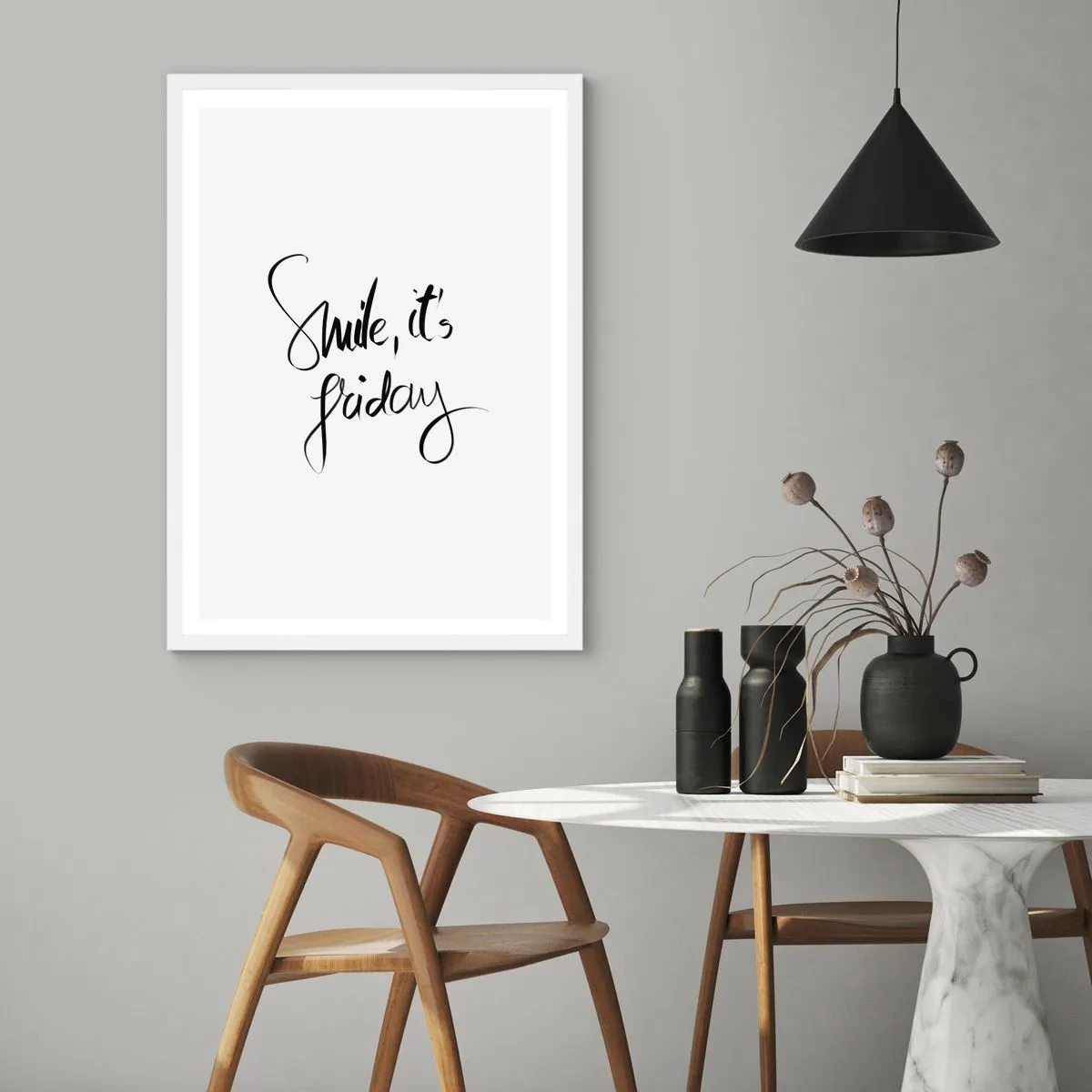 Affisch i vit ram - Riktig glädje - 70x100 cm