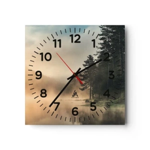 Väggklocka - Klocka på glas - Dagen föds - 40x40 cm