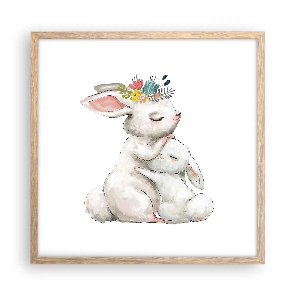 Affisch i ram av ljusek - Alltid bäst hos mamma - 50x50 cm