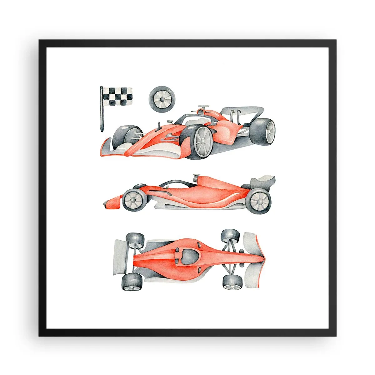 Affisch i svart ram - Att komma ikapp en dröm - 60x60 cm