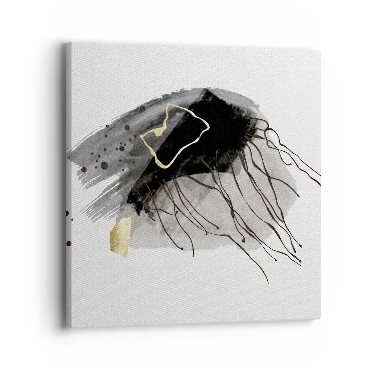 Canvastavla - Bild på duk - I svart och guld - 40x40 cm