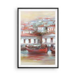 Affisch i svart ram - Lycklig stad - 61x91 cm