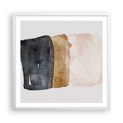 Affisch i vit ram - Komposition av jordens färger - 60x60 cm