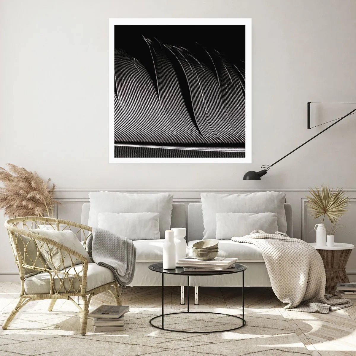 Affisch - Fjäder - en underbar konstruktion - 60x60 cm