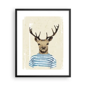 Affisch i svart ram - Ty jag gillar randiga tröjor! - 40x50 cm