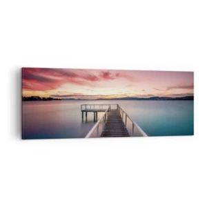 Canvastavla - Bild på duk - Kvällens milda låga - 140x50 cm