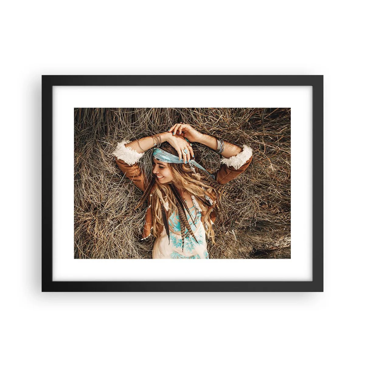 Affisch i svart ram - På väg till kärlekens sommar - 40x30 cm