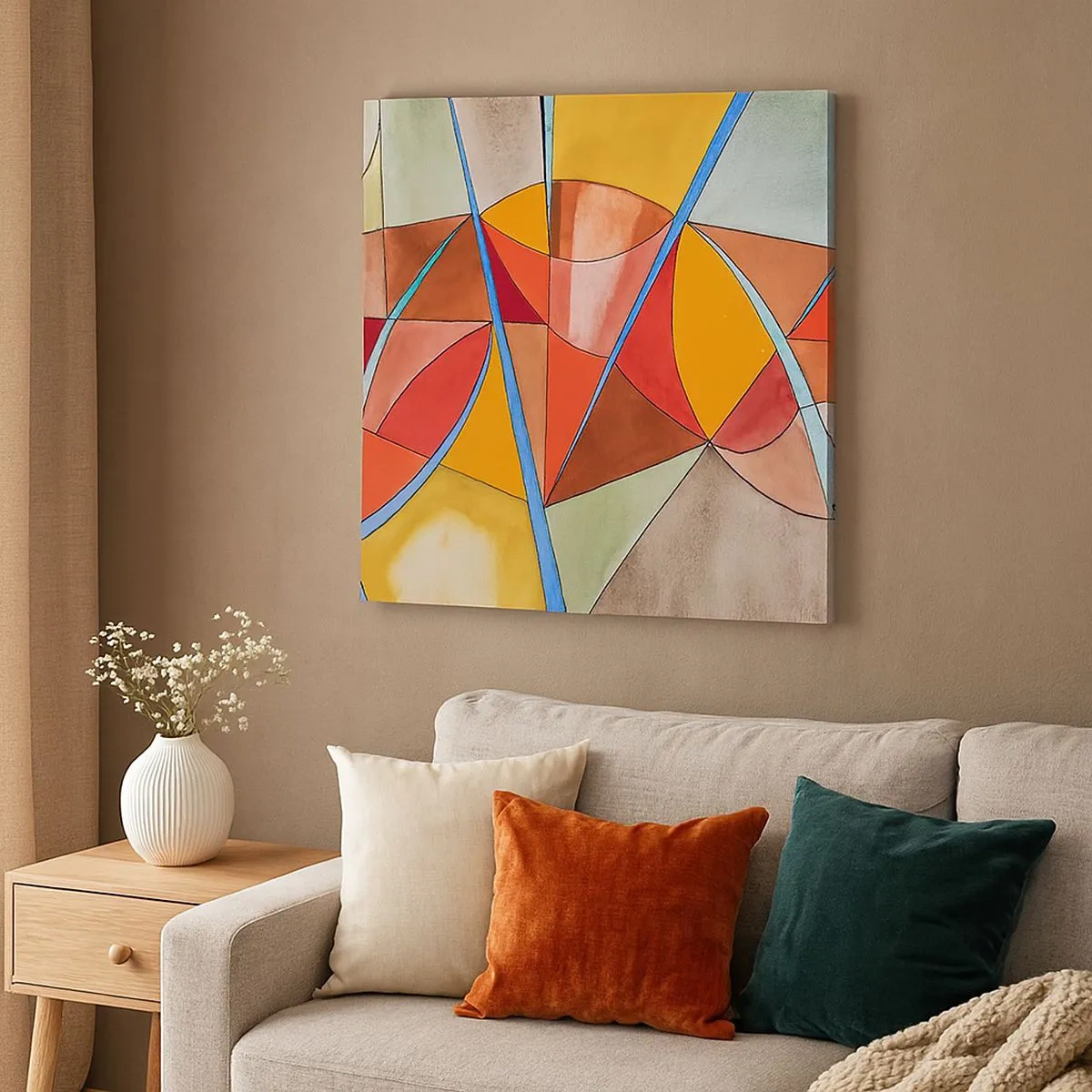 Canvastavla - Bild på duk - Karusell, drömmarnas karusell - 30x30 cm