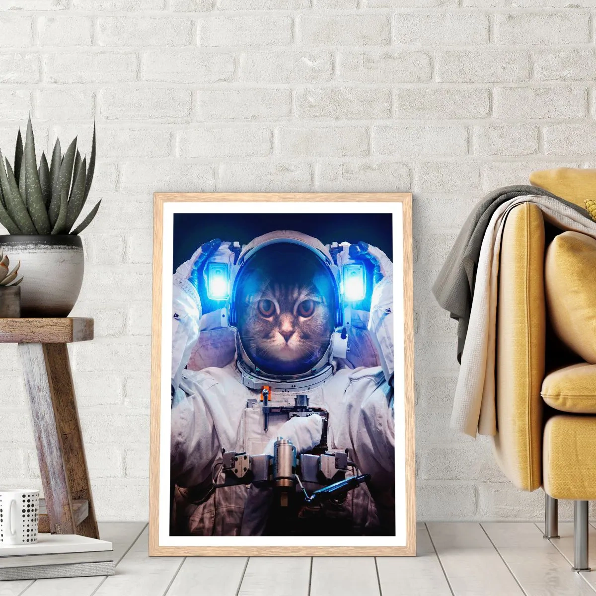 Affisch i ram av ljusek - Houston, ni har problem - 70x100 cm